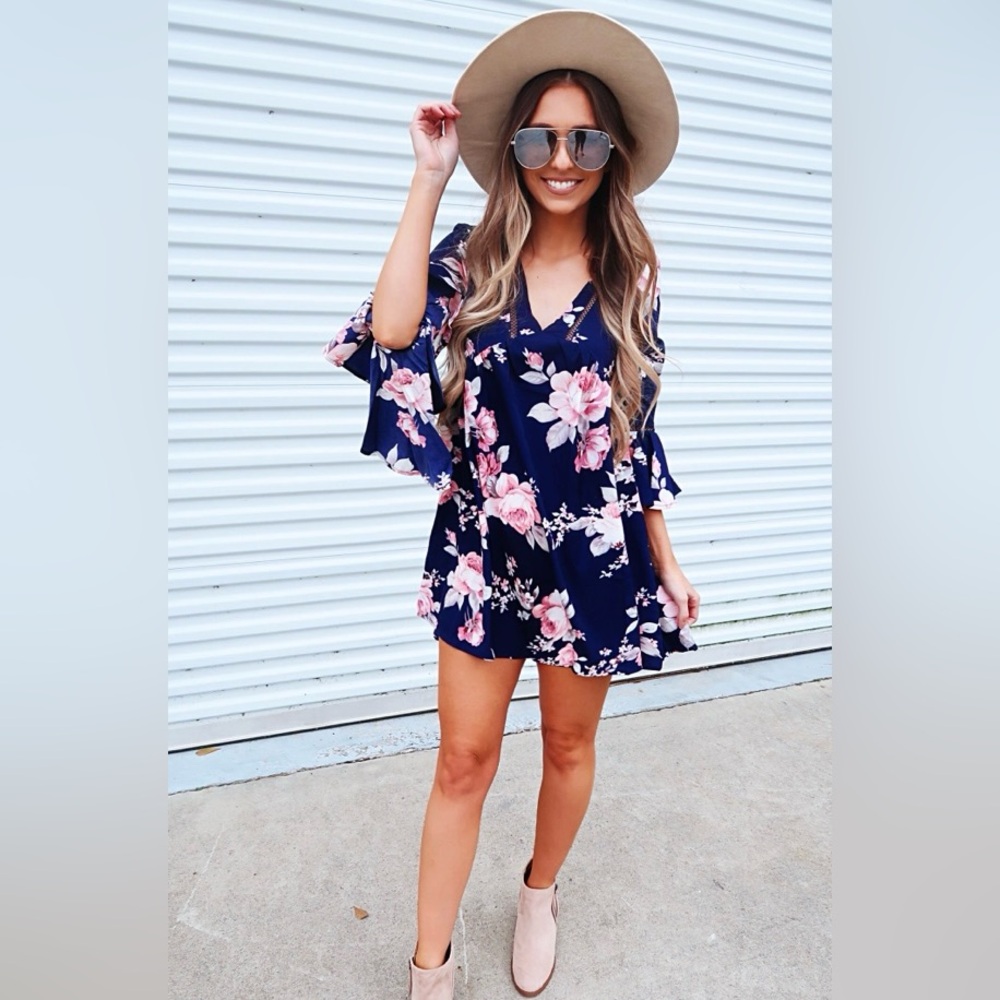 Hope’s Floral Bell Sleeve Dress